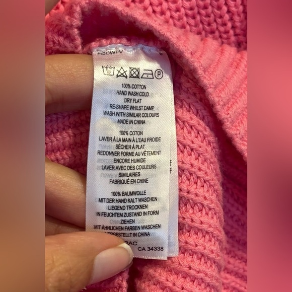 FRENCH CONNECTION Nadia Mozart Ribbed kit Sweater in Aurora pink Size Small - Picture 8 of 8